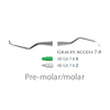 Kép 1/3 - Fogászati műszer Gracey +3 Access 7-8 Pre-molar/molar, with stainless steel handle 39  fém nyéllel