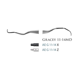 Fogászati műszer Gracey Mesial-Distal 11-14, with stainless steel handle 38  fém nyéllel
