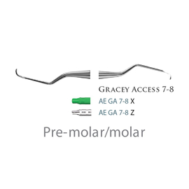 Fogászati műszer Gracey +3 Access 7-8 Pre-molar/molar, with stainless steel handle 39  fém nyéllel