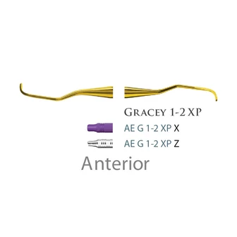 Fogászati műszer Gracey Standard 1-2 Anterior, with plastic handle 26  plasztik nyéllel