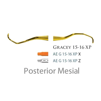 Fogászati műszer Gracey Standard 15-16 Posterior Mesial, with stainless steel handle 26  fém nyéllel