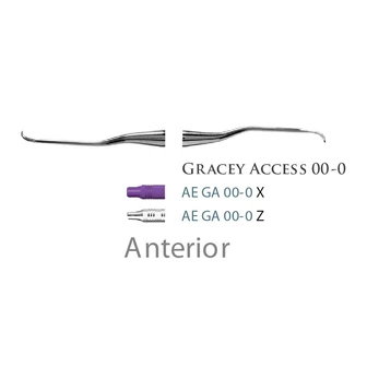 Fogászati műszer Gracey +3 Access 00-0 Anterior, with stainless steel handle 39  fém nyéllel