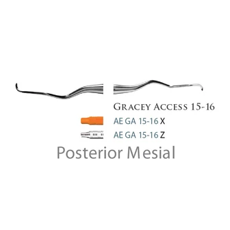 Fogászati műszer Gracey +3 Access 15-16 Posterior Mesial, with stainless steel handle 39  fém nyéllel