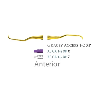 Fogászati műszer XP Gracey +3 Access 1-2 Anterior, with stainless steel handle 27  fém nyéllel Fogászati műszer XP Gracey +3 Access 1-2 Anterior, with stainless steel handle 27  fém nyéllel
