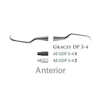 Fogászati műszer Gracey +3 Deep Pocket 3-4 Anterior, with stainless steel handle 39  fém nyéllel