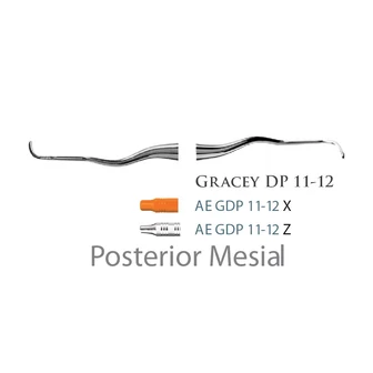 Fogászati műszer Gracey +3 Deep Pocket 11-12 Posterior Mesial, with stainless steel handle 39  fém nyéllel