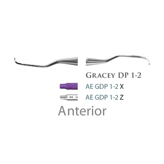Fogászati műszer Gracey +3 Deep Pocket 1-2 Anterior, with stainless steel handle 39  fém nyéllel