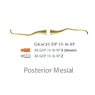 Fogászati műszer XP Gracey +3 Deep Pocket 15-16, with stainless steel handle 27  fém nyéllel