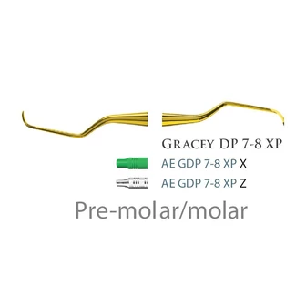 Fogászati műszer XP Gracey +3 Deep Pocket 7-8, with stainless steel handle 27  fém nyéllel