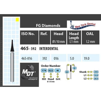 MDT Gyémánt Fúró Interdentalis 465-016XF