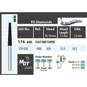 MDT Turbina gyémánt kúp csapott véggel 174-020M