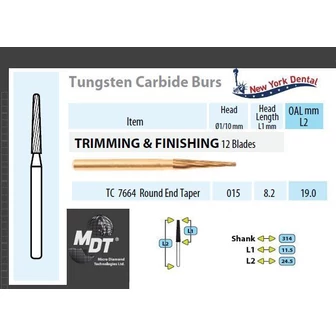 MDT FG Karbidfúró Kúp lekerekített véggel TC 7664 (12pengés)