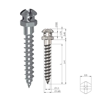 Dewimed O.S.A.S. Micro Implant Cross hole 2,5x1,6x5 mm