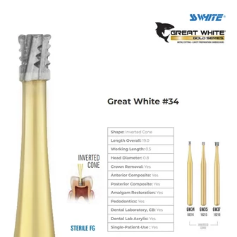 SS White GW Gold 34 fúró (18214)