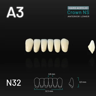 Yamahachi Acryl Crown NS alsó metsző A3 N32