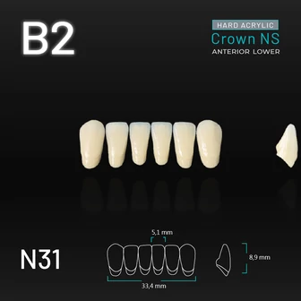 Yamahachi Acryl Crown NS alsó metsző B2 N31