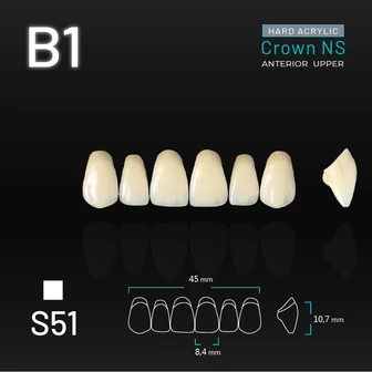 Yamahachi Acryl Crown NS felső metsző B1 S51