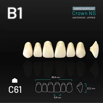 Yamahachi Akril Crown NS felső metsző B1-C61