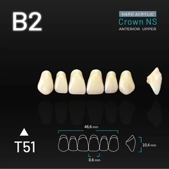 Yamahachi Acryl Crown NS upper anterior B2-T51