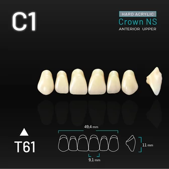 Yamahachi Acryl Crown NS upper anterior C1-T61