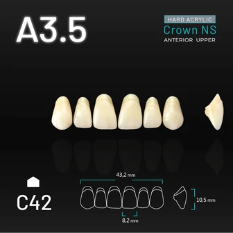 Yamahachi Akril Crown NS felső metsző A3,5-C42