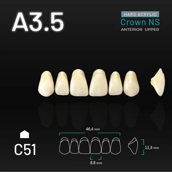 Yamahachi Acryl Crown NS upper anterior A3,5-C51