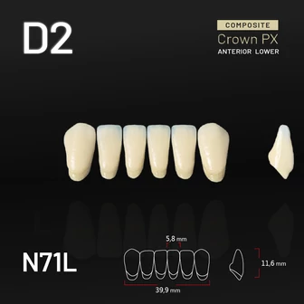 Yamahachi Composit Crown alsó metsző D2 N71L Yamahachi Composit Crown alsó metsző D2 N71L