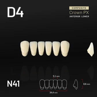 Yamahachi Composit Crown alsó metsző D4 N41 Yamahachi Composit Crown alsó metsző D4 N41
