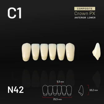 Yamahachi Composit Crown alsó metsző C1 N42 Yamahachi Composit Crown alsó metsző C1 N42