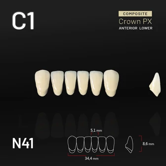 Yamahachi Composit Crown alsó metsző C1 N41 Yamahachi Composit Crown alsó metsző C1 N41