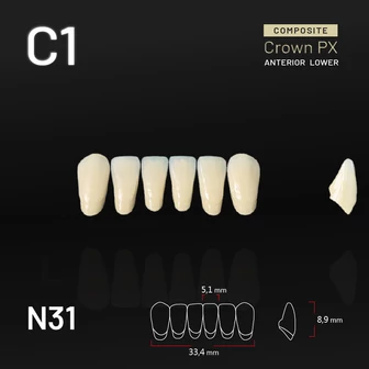 Yamahachi Composit Crown alsó metsző C1 N31 Yamahachi Composit Crown alsó metsző C1 N31