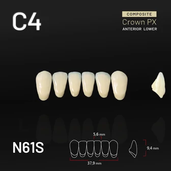 Yamahachi Composit Crown alsó metsző C4 N61S Yamahachi Composit Crown alsó metsző C4 N61S