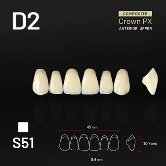 Yamahachi Composit Crown felső metsző D2 S51