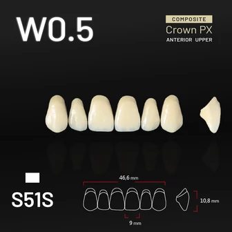 Yamahachi Kompozit Crown PX felső metsző W0,5-S51S