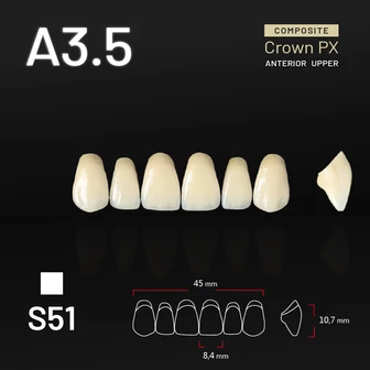 Yamahachi Composit Crown felső metsző A3,5 S51 Yamahachi Composit Crown felső metsző A3,5 S51