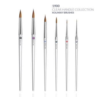 Sml 1900 Clear Handle Kolinsky brushes, assortment