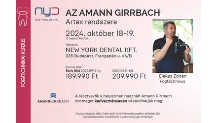 Kurzus - Az Amann Girrbach Artex rendszere 2024.10.18-19.