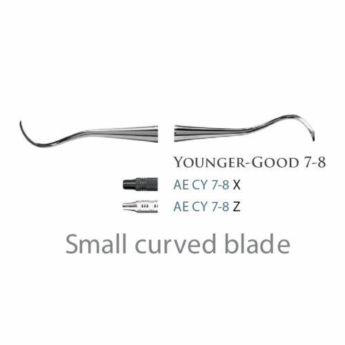 Fogászati műszer Universal Curette Younger-Good 7-8 Small Curved Blade, plasztik nyéllel