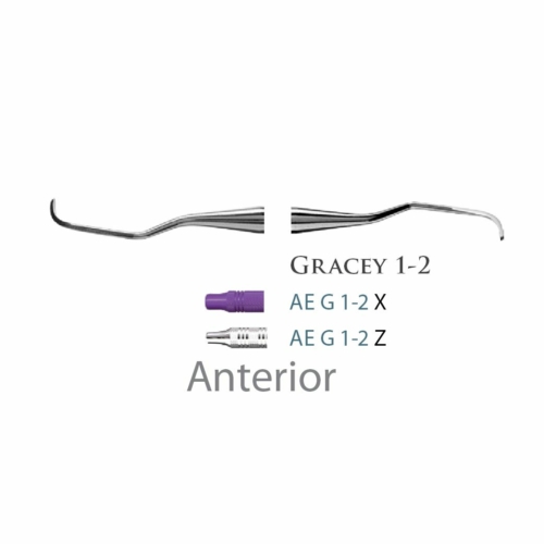 Fogászati műszer Gracey Standard 3-4 Anterior, with stainless steel handle 38  fém nyéllel