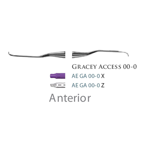 Fogászati műszer Gracey +3 Access 00-0 Anterior, with stainless steel handle 39  fém nyéllel