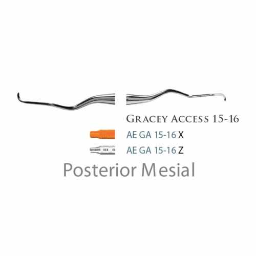 Fogászati műszer Gracey +3 Access 15-16 Posterior Mesial, with stainless steel handle 39  fém nyéllel