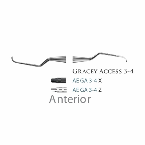 Fogászati műszer Gracey +3 Access 3-4 Anterior, with stainless steel handle 27  fém nyéllel