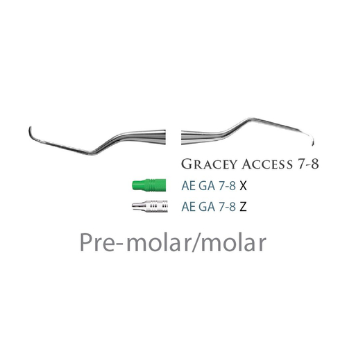 Fogászati műszer Gracey +3 Access 7-8 Pre-molar/molar, with stainless steel handle 39  fém nyéllel