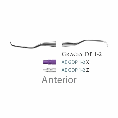 Fogászati műszer Gracey +3 Deep Pocket 1-2 Anterior, with stainless steel handle 39  fém nyéllel