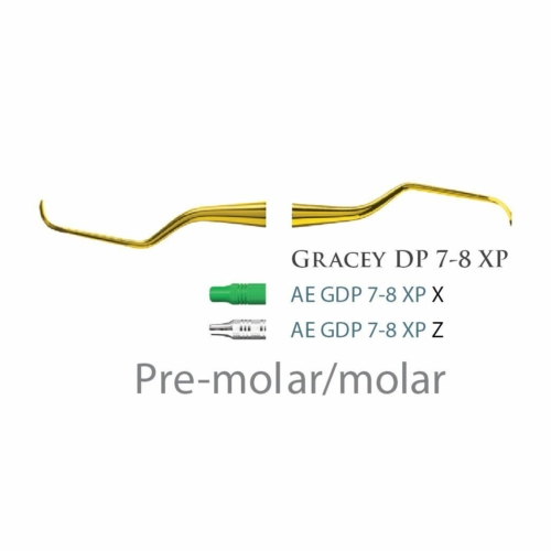 Fogászati műszer XP Gracey +3 Deep Pocket 7-8, with stainless steel handle 27  fém nyéllel