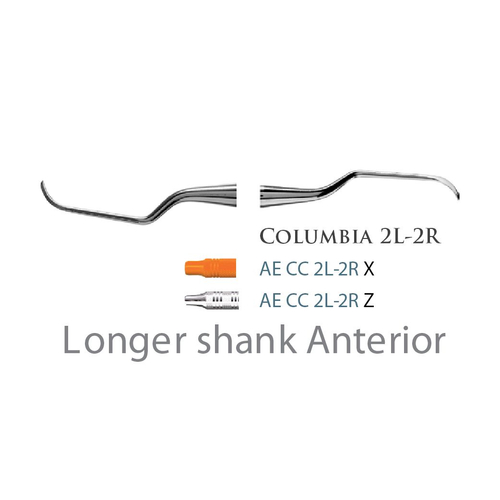 Fogászati műszer Universal Curette Columbia 2L-2R Longer Shank Anterior, rigid, acél markolattal
