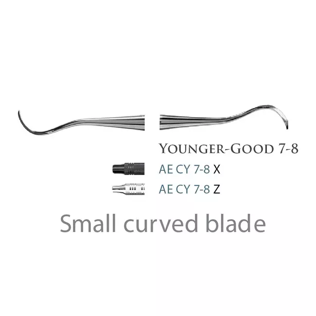 Fogászati műszer Universal Curette Younger-Good 7-8 Small Curved Blade, plasztik nyéllel