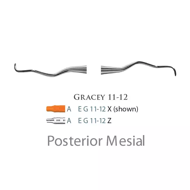 Fogászati műszer Gracey Standard 11-12 Posterior Mesial, with plastic handle 38  plasztik nyéllel