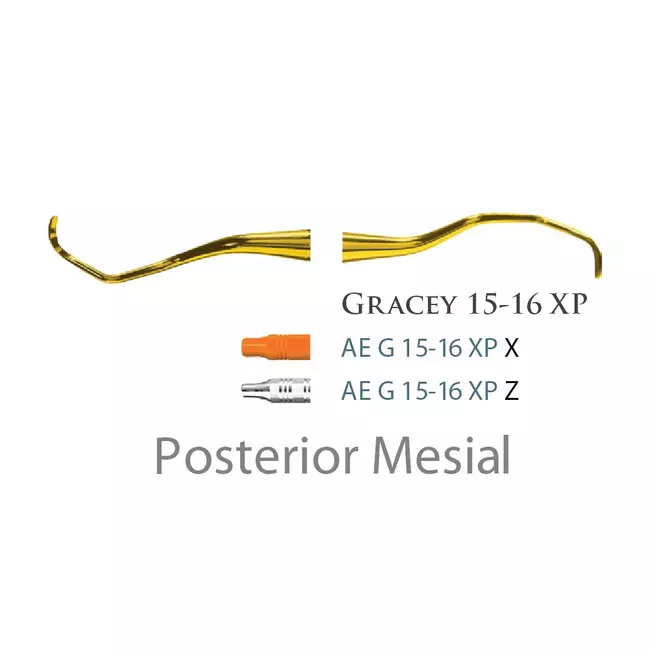 Fogászati műszer Gracey Standard 15-16 Posterior Mesial, with stainless steel handle 26  fém nyéllel