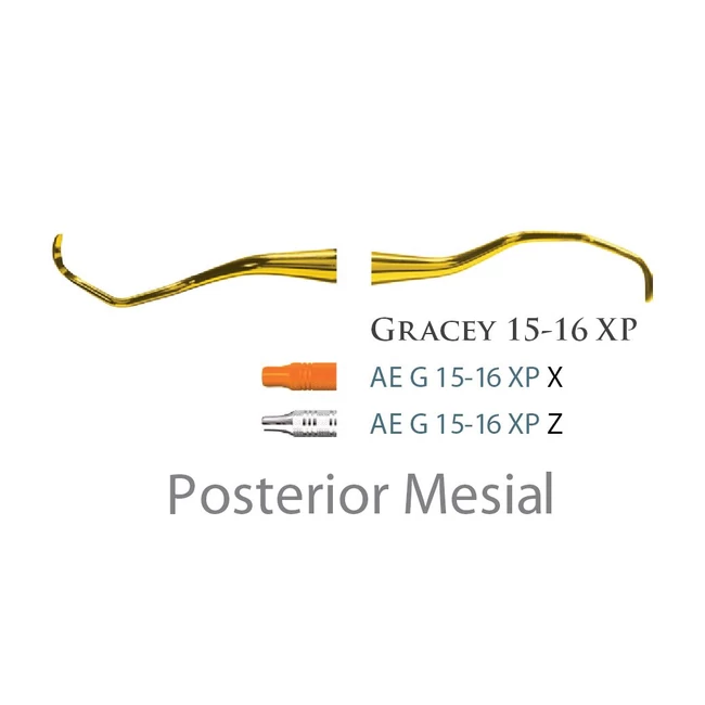 Fogászati műszer Gracey Standard 15-16 Posterior Mesial, with stainless steel handle 26  fém nyéllel